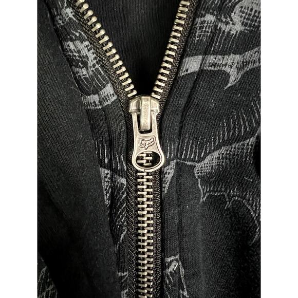 Vintage Y2K Women's Fox Racing Fox Riders Company Zip-Up Sherpa Hoodie - Small - Picture 4 of 8